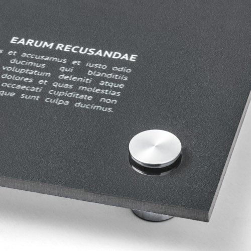 Graue Acrylglasplatte in individueller Form.