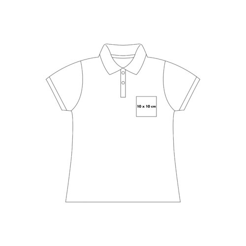 Baumwoll-Poloshirt für Damen mit kurzem Arm und Knopfleiste.