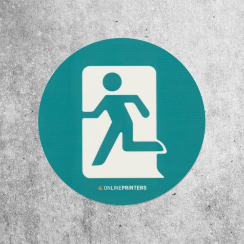 Leuchtender, runder Aufkleber.