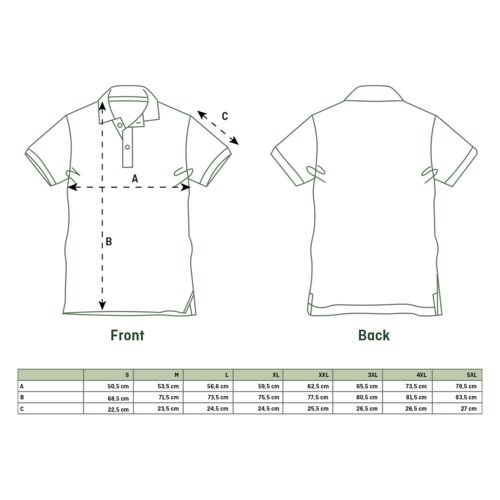 Baumwoll-Polohemd, Unisex, mit kurzer Knopfleiste.