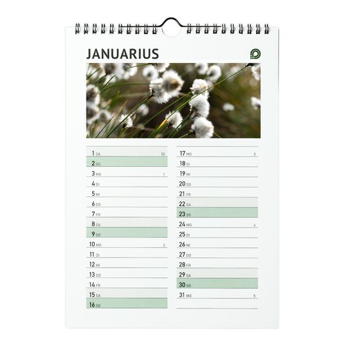 Wandkalender mit Spiralbindung, A3 halb, 4/0-farbig 3