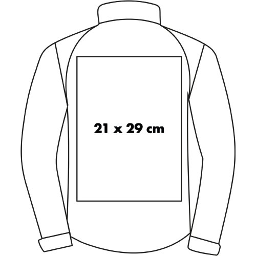 Softshelljacke für Herren mit durchgehendem Reißverschluss und Seitentaschen.