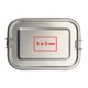 Metall-Lunchbox mit Verschlussclips.